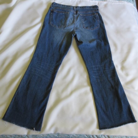 4/$14 GAP womens STRETCH blue DENIM frayed CUFFED bootcut SIZE 8 - Picture 14 of 15
